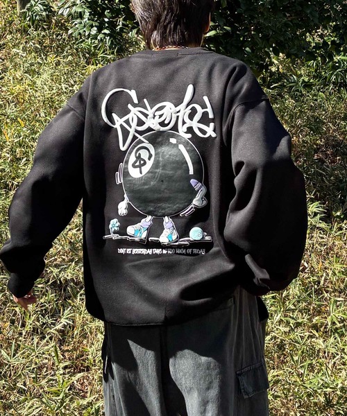 ILL'S(イルズ)の「ビリヤード / GHOST / フラワー PTトレーナー 発泡プリント サガラ刺繍 ビッグシルエット クルーネックプルオーバースウェット メンズ レディース(スウェット・メンズ・ホワイト系その他/サックスブルー系/ホワイト系その他3/ブラック系その他4/ピンク系その他2/ブラック系その他2/ブラック系その他/ホワイト系その他2/ホワイト系その他4/ブラック系その他3・M/L)」の5枚目の写真