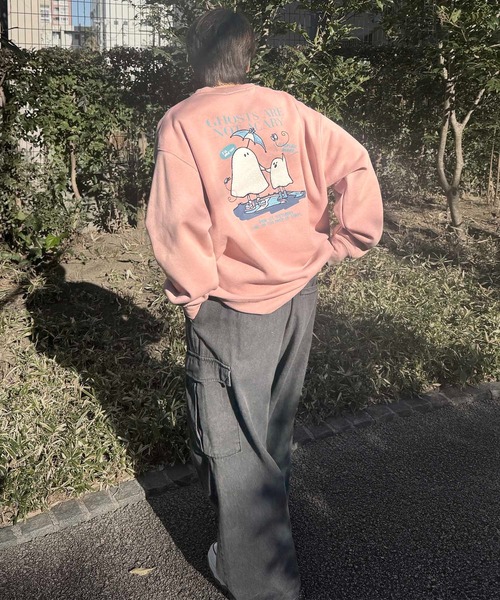 ILL'S(イルズ)の「ビリヤード / GHOST / フラワー PTトレーナー 発泡プリント サガラ刺繍 ビッグシルエット クルーネックプルオーバースウェット メンズ レディース(スウェット・メンズ・ホワイト系その他/サックスブルー系/ホワイト系その他3/ブラック系その他4/ピンク系その他2/ブラック系その他2/ブラック系その他/ホワイト系その他2/ホワイト系その他4/ブラック系その他3・M/L)」の18枚目の写真