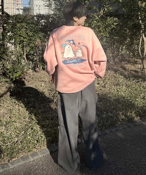 ILL'S(イルズ)の「ビリヤード / GHOST / フラワー PTトレーナー 発泡プリント サガラ刺繍 ビッグシルエット クルーネックプルオーバースウェット メンズ レディース(スウェット・メンズ・ホワイト系その他/サックスブルー系/ホワイト系その他3/ブラック系その他4/ピンク系その他2/ブラック系その他2/ブラック系その他/ホワイト系その他2/ホワイト系その他4/ブラック系その他3・M/L)」の19枚目の写真