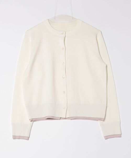 Jines（ジネス）の「ヘム配色クルーネックカーディガン（カーディガン/ボレロ・レディース・ホワイト/ネイビー/グリーン/レンガ・38）」の18枚目の写真