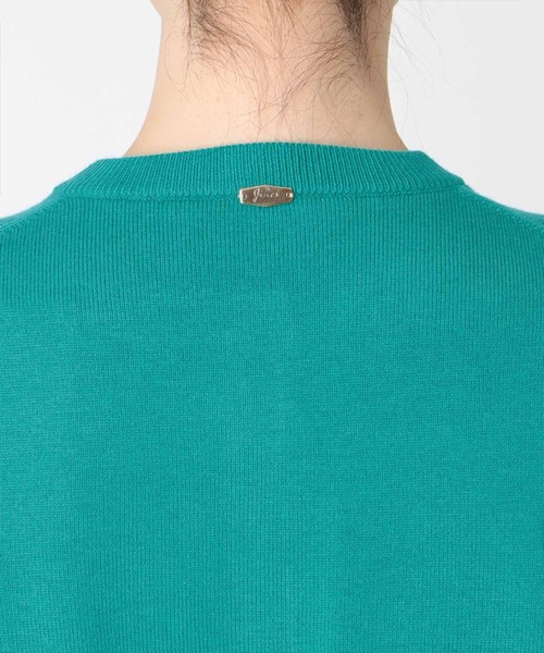 Jines（ジネス）の「ヘム配色クルーネックカーディガン（カーディガン/ボレロ・レディース・ホワイト/ネイビー/グリーン/レンガ・38）」の8枚目の写真