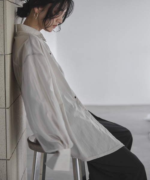 feepur(フェピュール)の「チュールドッキングオーバーシャツ(シャツ/ブラウス・レディース・アイボリー/ブラック・MEDIUM)」の9枚目の写真