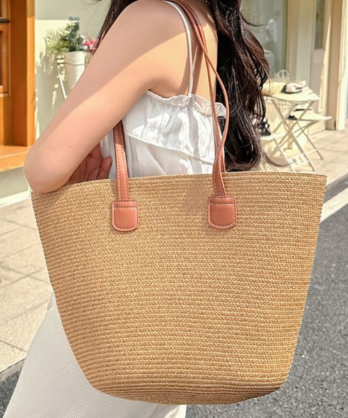 florist（フローリスト）の「【ファスナー開閉♪】ストロー編みカゴトートバッグ（かごバッグ・レディース・ホワイト系1/ホワイト系2/ベージュ系1/ベージュ系3/ベージュ系2/ホワイト系4/ベージュ系4/ベージュ系5・FREE）」の14枚目の写真