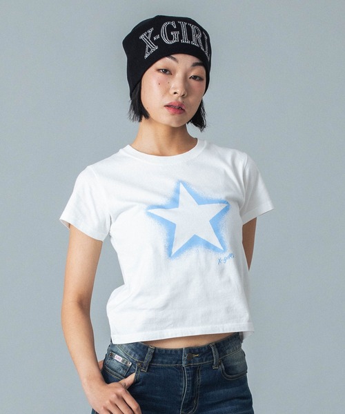 SPRAY STAR S/S BABY TEE（Tシャツ/カットソー）｜X-girl