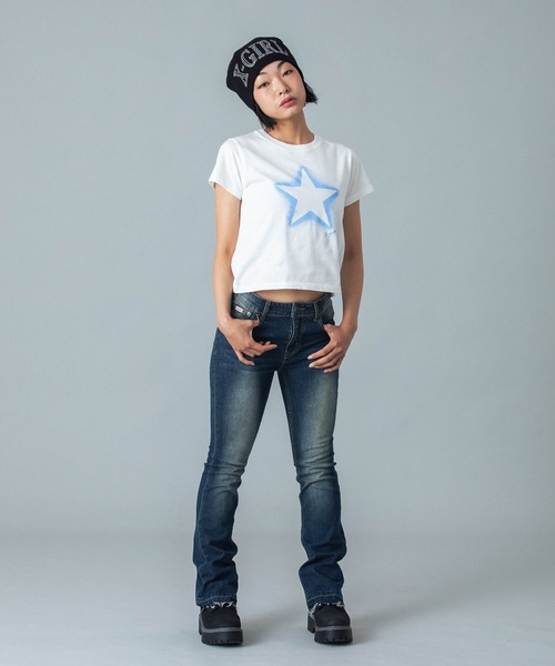 SPRAY STAR S/S BABY TEE（Tシャツ/カットソー）｜X-girl