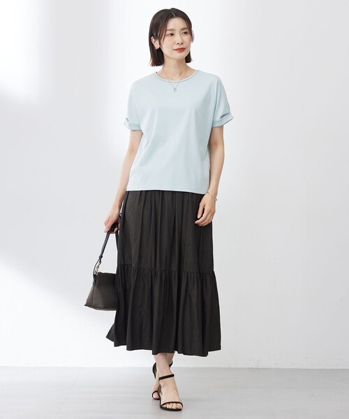 J.PRESS Ladies（J.プレス レディス）の「【洗える】シャンブレーツイル ティアード スカート（スカート・レディース・ブラウン系/ベージュ系・XS/XXS/S）」の11枚目の写真