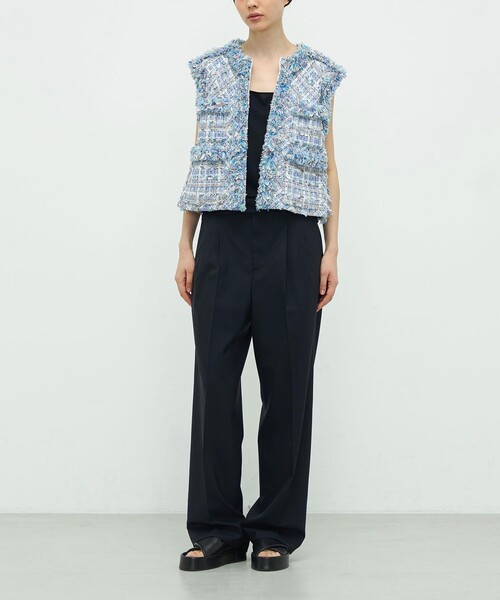 ミックスツイード ショートジレ（その他アウター）｜TOMORROWLAND .B