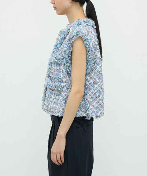 ミックスツイード ショートジレ（その他アウター）｜TOMORROWLAND .B