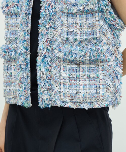 ミックスツイード ショートジレ（その他アウター）｜TOMORROWLAND .B