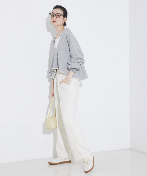 qualite scape（カリテ スケープ）の「【大人のスウェット】キーネックオーバースウェット（スウェット・レディース・ホワイト/ピンク/ダークネイビー/グレー・フリー）」の5枚目の写真