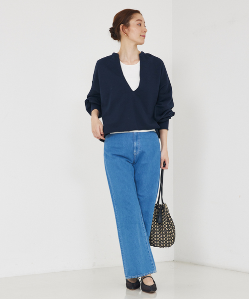 ☆新品！qualite キーネックスウェット プルオーバー グレー