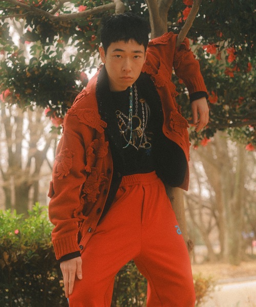 amok（アモク）の「MONSTER CROCHET KNIT CARDIGAN（カーディガン/ボレロ・メンズ・ブラウン/レッド・S/M）」の2枚目の写真