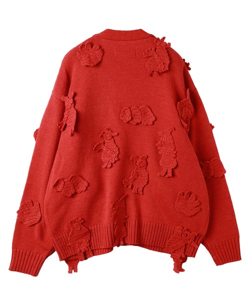 amok（アモク）の「MONSTER CROCHET KNIT CARDIGAN（カーディガン/ボレロ・メンズ・ブラウン/レッド・S/M）」の12枚目の写真