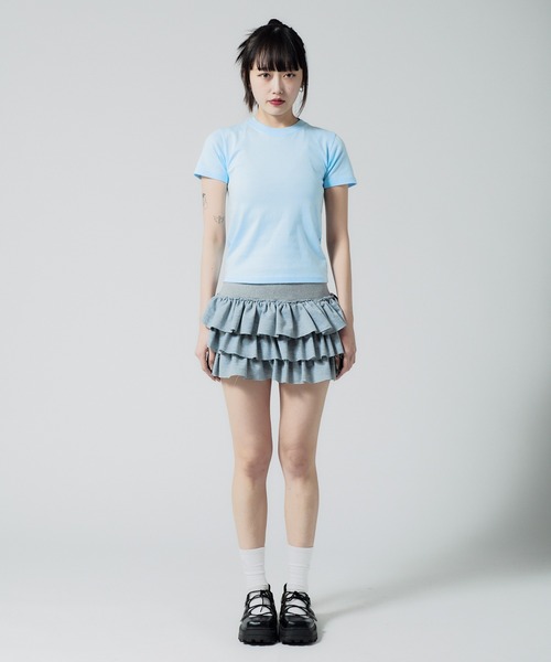 Chick（チック）の「Basic Tight CHIBI T-shirt / ベーシック タイトシルエットチビTシャツ 2026年春夏（Tシャツ/カットソー・レディース・ライトブルー/ブラック/ホワイト/ライトピンク/ライトイエロー・FREE）」の13枚目の写真