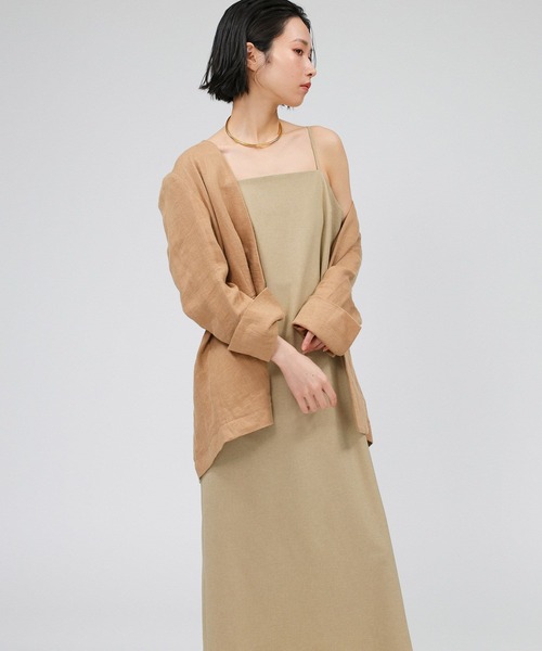 BABYLONE（バビロン）の「ソモウライクキャミワンピース（ワンピース・レディース・チャコール/ベージュ・FREE）」の2枚目の写真