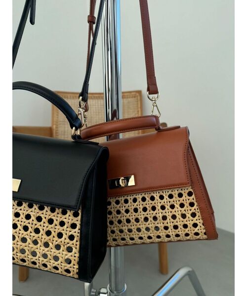 LAGUNAMOON（ラグナムーン）の「ラタンコンビミニバッグ（ハンドバッグ・レディース・ブラック/ブラウン・FREE）」の12枚目の写真