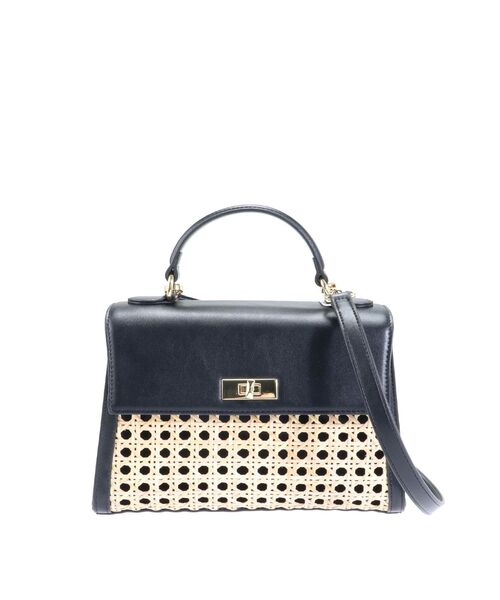 LAGUNAMOON（ラグナムーン）の「ラタンコンビミニバッグ（ハンドバッグ・レディース・ブラック/ブラウン・FREE）」の4枚目の写真