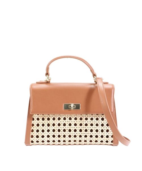 LAGUNAMOON（ラグナムーン）の「ラタンコンビミニバッグ（ハンドバッグ・レディース・ブラック/ブラウン・FREE）」の3枚目の写真