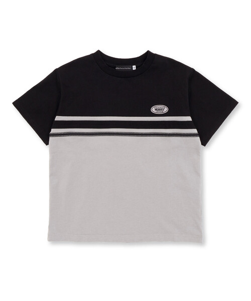 BeBe Petits Pois Vert（ベベプチポワヴェール）の「天竺バイカラーステッチテープポイント半袖Tシャツ(95~160cm)（Tシャツ/カットソー・キッズ・ブラック/ブルー・120cm/150cm/160cm/140cm/130cm/100cm/110cm/95cm）」の11枚目の写真