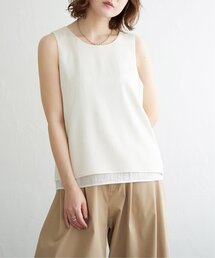 notch. | サテンレイヤードノースリブラウス(タンクトップ)