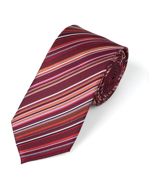 The DUFFER of ST.GEORGE（ザダファーオブセントジョージ）の「DUFFER ORIGINAL STRIPE×SOLID TIE：DUFFERオリジナル ストライプタイ（ネクタイ・メンズ・グレー/ネイビー/バーガンディー・F）」の7枚目の写真