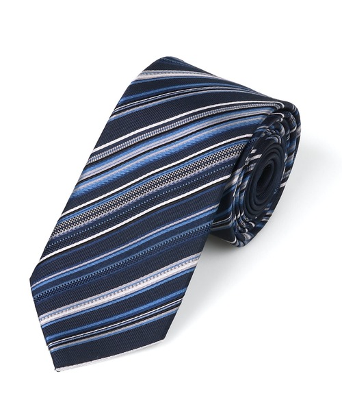 The DUFFER of ST.GEORGE（ザダファーオブセントジョージ）の「DUFFER ORIGINAL STRIPE×SOLID TIE：DUFFERオリジナル ストライプタイ（ネクタイ・メンズ・グレー/ネイビー/バーガンディー・F）」の8枚目の写真