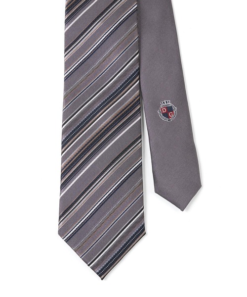 The DUFFER of ST.GEORGE（ザダファーオブセントジョージ）の「DUFFER ORIGINAL STRIPE×SOLID TIE：DUFFERオリジナル ストライプタイ（ネクタイ・メンズ・グレー/ネイビー/バーガンディー・F）」の6枚目の写真
