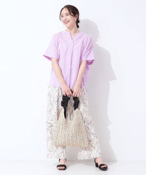 SHOO・LA・RUE(シューラルー)の「【高レビュー/洗える/UV/吸水速乾】洗濯後しわになりにくいリネンブレンドドルマンシャツ(シャツ/ブラウス・レディース・ブラウン系/ブルー系2/ホワイト/グリーン系/ブラック系1/パープル・01/02/03/04)」の15枚目の写真