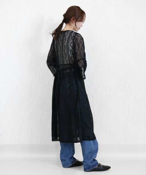 Social GIRL（ソーシャルガール）の「フレア袖レースワンピース（シャツワンピース・レディース・オフホワイト/ライトベージュ/ブラック・M）」の20枚目の写真