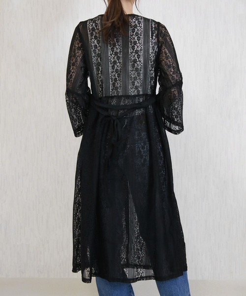 Social GIRL（ソーシャルガール）の「フレア袖レースワンピース（シャツワンピース・レディース・オフホワイト/ライトベージュ/ブラック・M）」の14枚目の写真