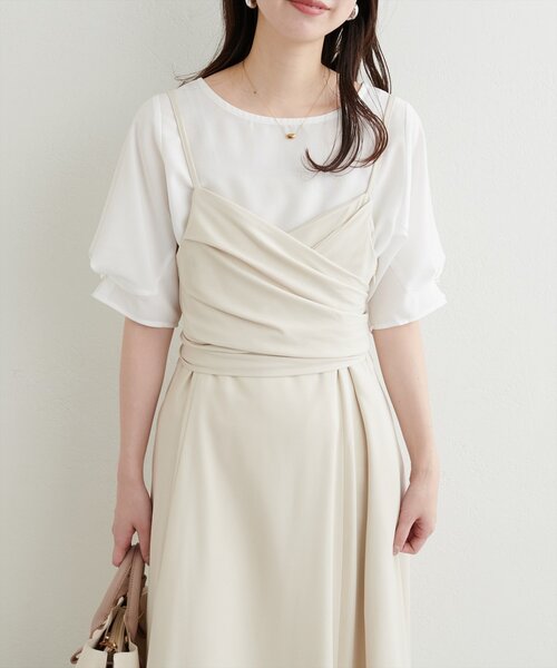 natural couture（ナチュラルクチュール）の「パール付きタックスリーブブラウス（シャツ/ブラウス・レディース・オフホワイト/ブルー/グリーン/ピンク/ライトグレー/その他1/ネイビー・FREE）」の9枚目の写真