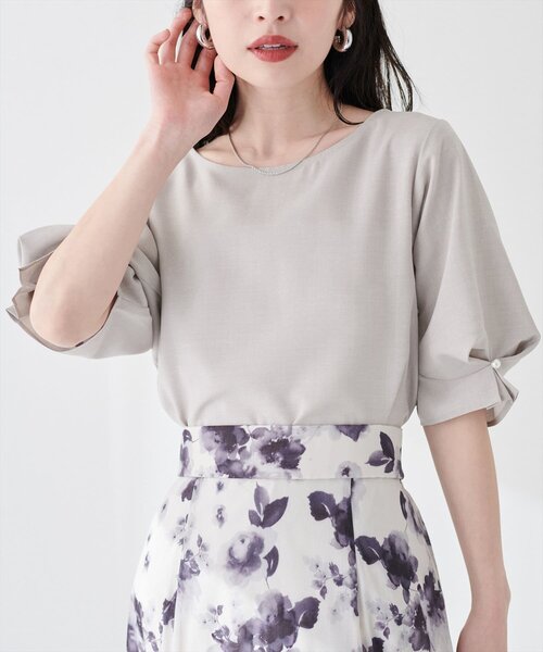 natural couture（ナチュラルクチュール）の「パール付きタックスリーブブラウス（シャツ/ブラウス・レディース・オフホワイト/ブルー/グリーン/ピンク/ライトグレー/その他1/ネイビー・FREE）」の20枚目の写真