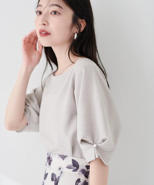 CADUNE パール　ブラウス　38 CADUNE（カデュネ）の「パール釦シャツ（シャツ/ブラウス）」 - WEAR