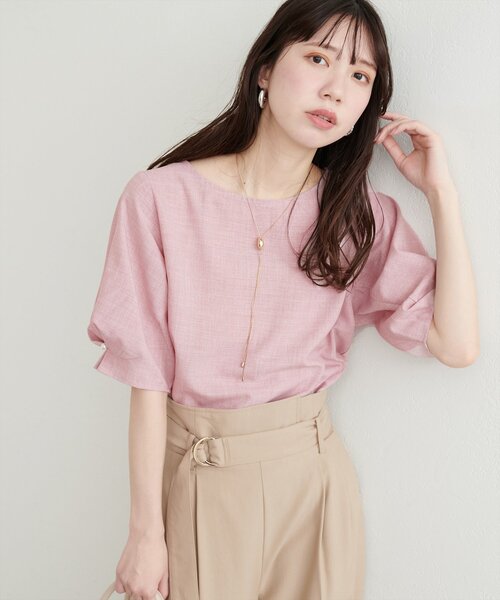 美品✨イエナ 2024SS タックスリーブブラウス ホワイト F パール natural couture 新色追加 / パール付きタックスリーブブラウス