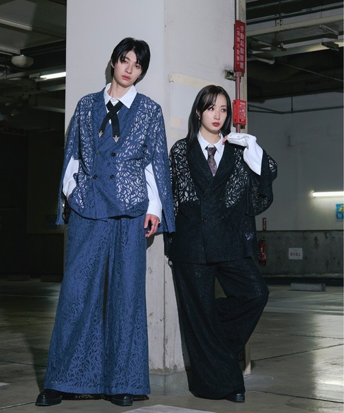 Ellno Loset（エルノロゼット）の「コードレースフレアパンツ/SET UP対応（その他パンツ・メンズ・パープル/ブラック/ブルーグレー/ブルー・LARGE/SMALL/X-SMALL/MEDIUM）」の7枚目の写真