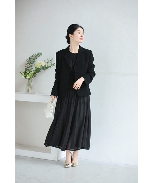 cawaii(カワイイ)の「(黒)伸びやかなウエストのシャーリングロングワンピース(Tシャツ/カットソー・レディース・ブラック・FREE)」の10枚目の写真