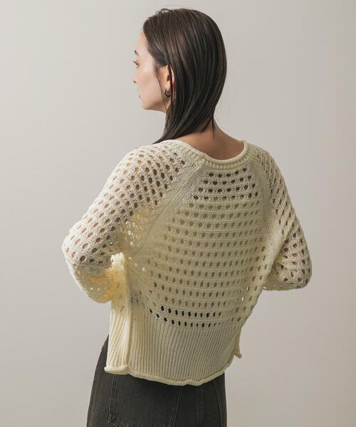 SENSE OF PLACE by URBAN RESEARCH（センスオブプレイスバイアーバンリサーチ）の「スパンコールメッシュカーディガン（カーディガン/ボレロ・レディース・ブラック/アイボリー/ブルー・ONE）」の5枚目の写真