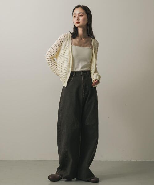 SENSE OF PLACE by URBAN RESEARCH（センスオブプレイスバイアーバンリサーチ）の「スパンコールメッシュカーディガン（カーディガン/ボレロ・レディース・ブラック/アイボリー/ブルー・ONE）」の6枚目の写真