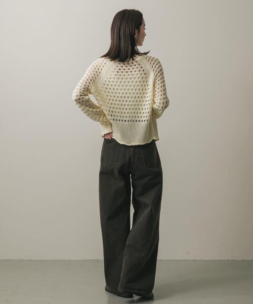 SENSE OF PLACE by URBAN RESEARCH（センスオブプレイスバイアーバンリサーチ）の「スパンコールメッシュカーディガン（カーディガン/ボレロ・レディース・ブラック/アイボリー/ブルー・ONE）」の7枚目の写真