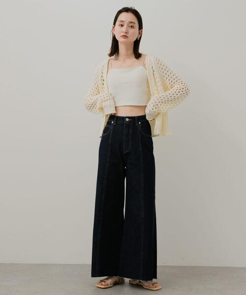 SENSE OF PLACE by URBAN RESEARCH（センスオブプレイスバイアーバンリサーチ）の「スパンコールメッシュカーディガン（カーディガン/ボレロ・レディース・ブラック/アイボリー/ブルー・ONE）」の9枚目の写真