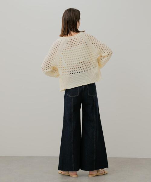 SENSE OF PLACE by URBAN RESEARCH（センスオブプレイスバイアーバンリサーチ）の「スパンコールメッシュカーディガン（カーディガン/ボレロ・レディース・ブラック/アイボリー/ブルー・ONE）」の10枚目の写真