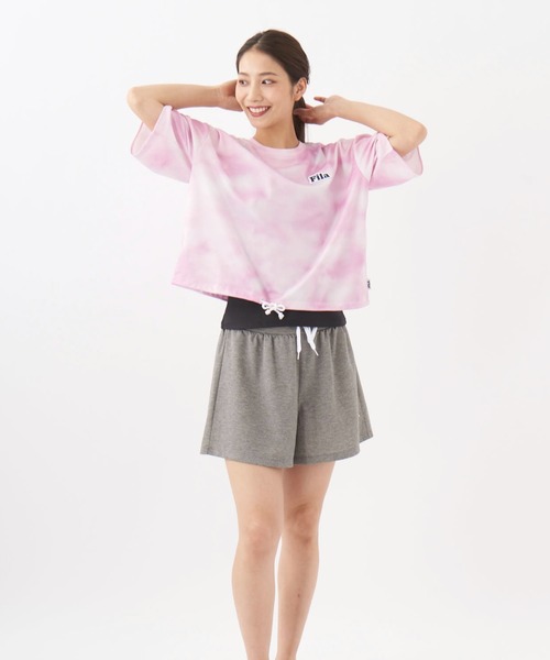 新品　FILA セットアップ　トップス　スコート Mサイズ　ピンク セール】FILA スムースジャージ テープ付き ジャージ