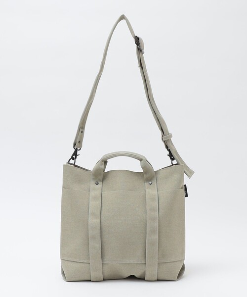 SHIPS（シップス）の「KARRI: POLY CANVAS 2WAY TOTE M（トートバッグ・メンズ・ライトグレー/ネイビー・ONE SIZE）」の3枚目の写真