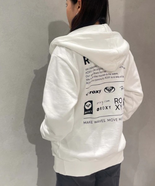✴︎ロージーROIEEパーカーニット new セール】OUR STYLE FLOW ZIP /ロキシーロゴバックプリントジップ