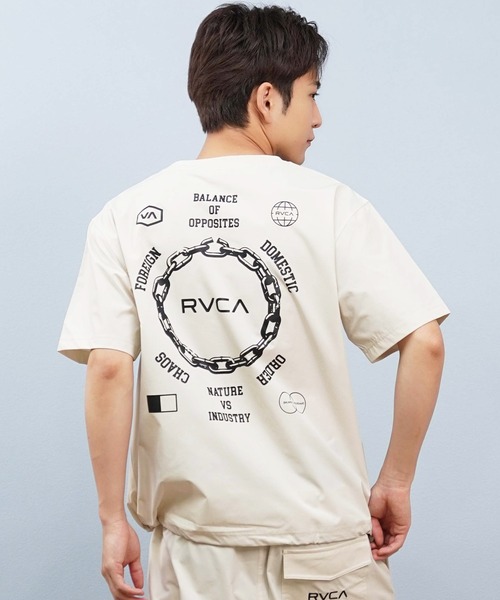 RVCA(ルーカ)の「RVCA/ルーカ ラッシュガード/水陸両用/ユーティリティー 半袖Tシャツ セットアップ対応 BF04A-P89(ラッシュガード・メンズ・ライトカーキ/ブラック・L/M/S)」の8枚目の写真