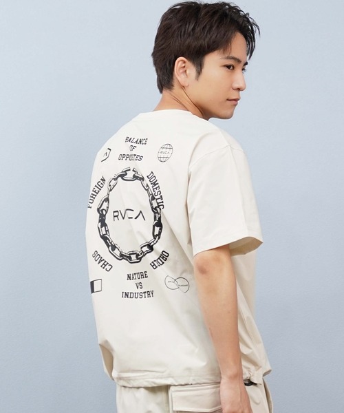 RVCA(ルーカ)の「RVCA/ルーカ ラッシュガード/水陸両用/ユーティリティー 半袖Tシャツ セットアップ対応 BF04A-P89(ラッシュガード・メンズ・ライトカーキ/ブラック・L/M/S)」の12枚目の写真