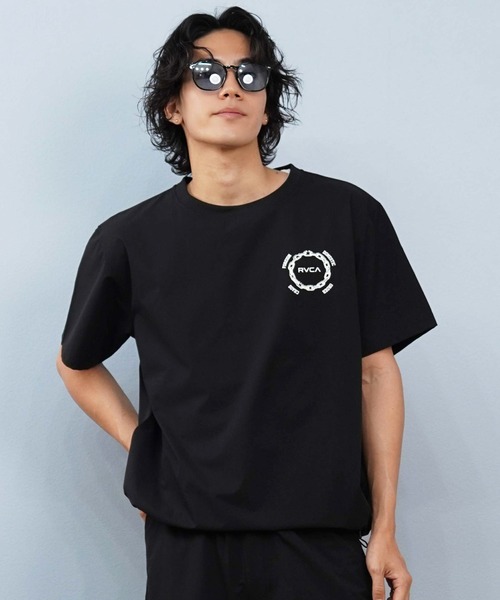 RVCA ルーカ ラッシュガード 半袖Tシャツ M,XLサイズ ブラック RVCA 最短翌日配達 ルーカ ルカ スポーツ 半袖 Tシャツ スタイル