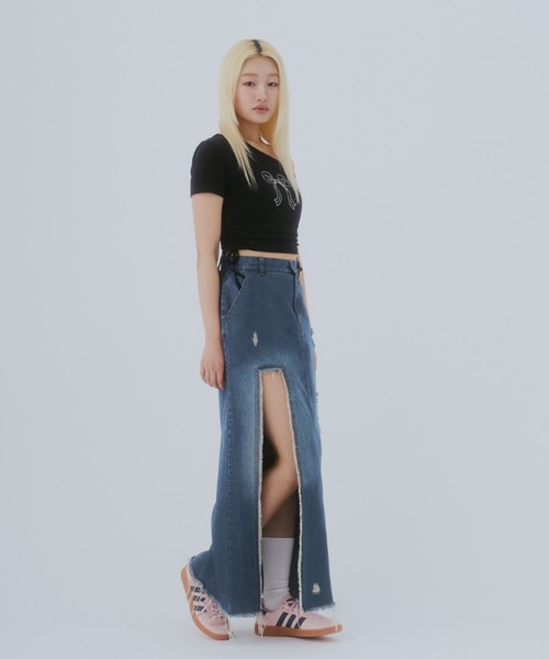 GAB GAB(ガブガブ)の「ダメージデニムスカート(デニムスカート・レディース・ブルー/インディゴブルー・SMALL/MEDIUM)」の15枚目の写真