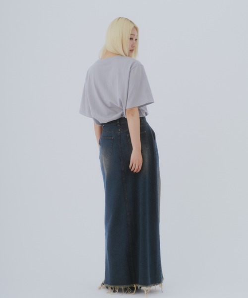 GAB GAB(ガブガブ)の「ダメージデニムスカート(デニムスカート・レディース・ブルー/インディゴブルー・SMALL/MEDIUM)」の6枚目の写真