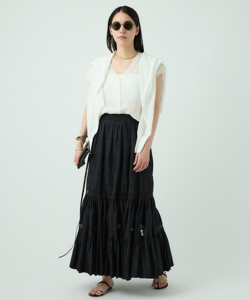 Chaos（カオス）の「Chaos(カオス)/キルシェニットベストカーディガン（カーディガン/ボレロ・レディース・ホワイト/ピンク/ブラック・FREE）」の4枚目の写真